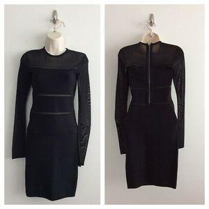NICOLE MILLER - NWT Banded Mesh Long Sleeve Dress